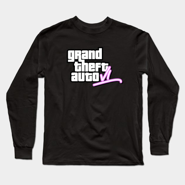 GTA VI (6) - Logo Long Sleeve T-Shirt by Buff Geeks Art